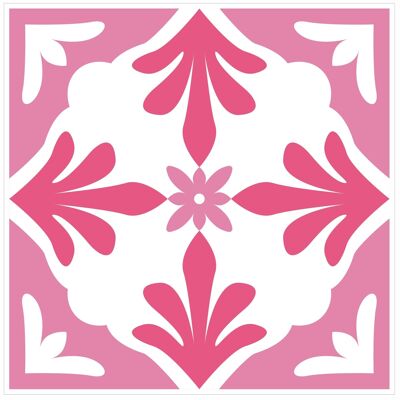 Mosaic Tile Stickers, Pink, Pack Of 24, All Sizes, Waterproof, Azulejo Transfers For Kitchen / Bathroom Tiles P08 - 200mm x 200mm - 8 x 8 Inch - Pattern 10