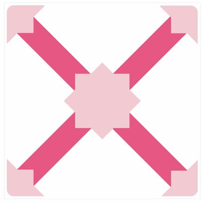 Mosaic Tile Stickers, Pink, Pack Of 16, All Sizes, Waterproof Azulejo Transfers For Kitchen / Bathroom Tiles P05 - 100mm x 100mm - 4 x 4 Inch - Pattern 6