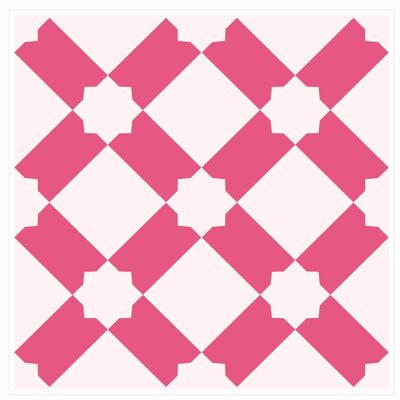 Mosaic Tile Stickers, Pink, Pack Of 16, All Sizes, Waterproof Azulejo Transfers For Kitchen / Bathroom Tiles P05 - 100mm x 100mm - 4 x 4 Inch - Pattern 9