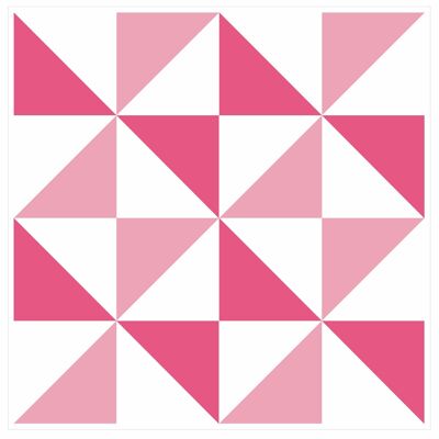 Mosaic Tile Stickers, Pink, Pack Of 16, All Sizes, Waterproof Azulejo Transfers For Kitchen / Bathroom Tiles P05 - 100mm x 100mm - 4 x 4 Inch - Pattern 13