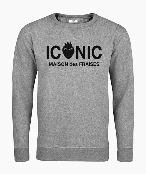 Iconic black logo gray unisex sweatshirt