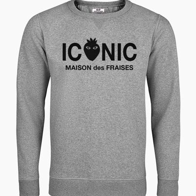 Iconic black logo gray unisex sweatshirt