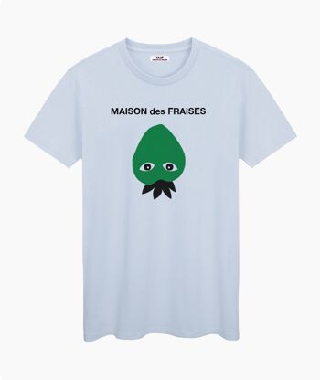 MAISON des FRAISES T-SHIRT UNISEXE CRÈME BLEU VERT 1