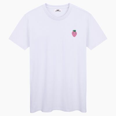 Pink logo white unisex t-shirt