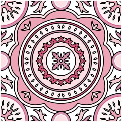 Mosaic Tile Stickers, Pink, Pack Of 24, All Sizes, Waterproof, Transfers For Kitchen / Bathroom Tiles P04 - 100mm x 100mm - 4 x 4 Inch - Pattern 1