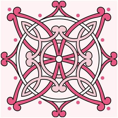Mosaic Tile Stickers, Pink, Pack Of 24, All Sizes, Waterproof, Transfers For Kitchen / Bathroom Tiles P04 - 100mm x 100mm - 4 x 4 Inch - Pattern 3