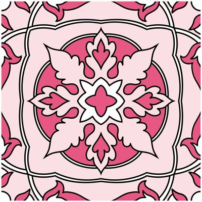 Mosaic Tile Stickers, Pink, Pack Of 24, All Sizes, Waterproof, Transfers For Kitchen / Bathroom Tiles P04 - 150mm x 150mm - 6 x 6 Inch - Pattern 4