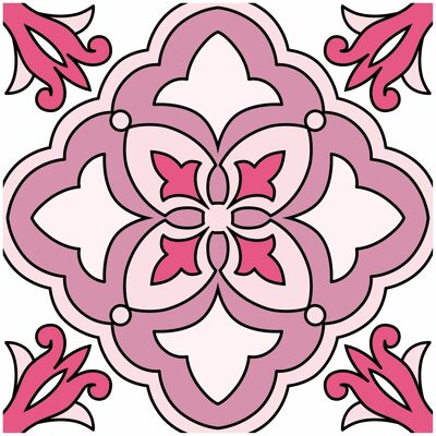 Mosaic Tile Stickers, Pink, Pack Of 24, All Sizes, Waterproof, Transfers For Kitchen / Bathroom Tiles P04 - 200mm x 200mm - 8 x 8 Inch - Pattern 2