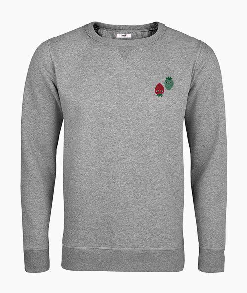 Red and neo mint logos gray unisex sweatshirt