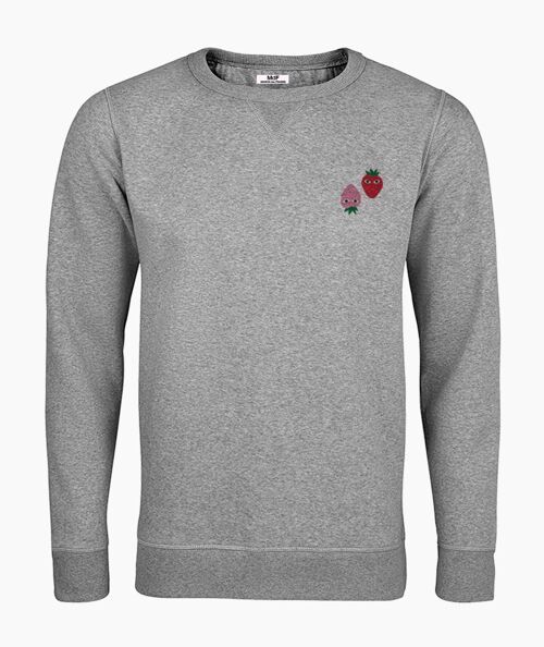 Pink and red logos gray unisex sweatshirt