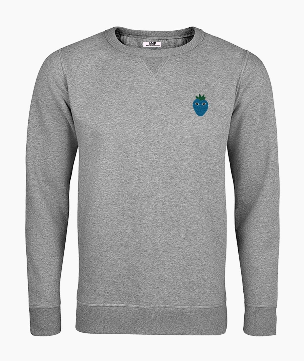 FELPA UNISEX BLU LOGO GRIGIA