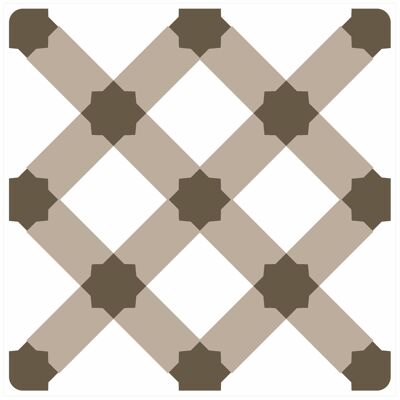 Mosaic Tile Stickers, Brown, Pack Of 16, All Sizes, Waterproof, Azulejo Transfers For Kitchen / Bathroom Tiles BB03 - 100mm x 100mm - 4 x 4 Inch - Pattern 15