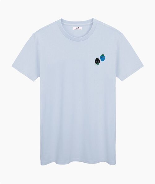 Black and blue logos blue cream unisex t-shirt