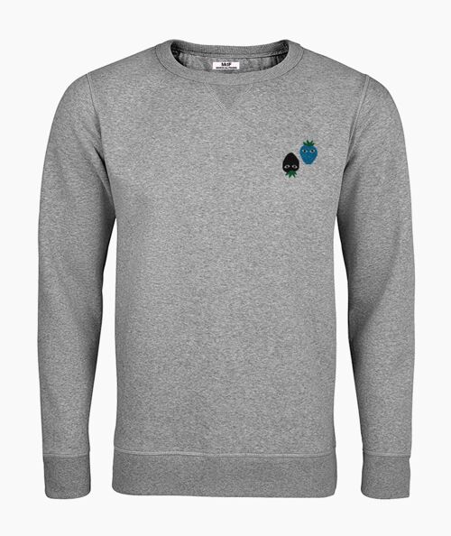 Black and blue logos gray unisex sweatshirt