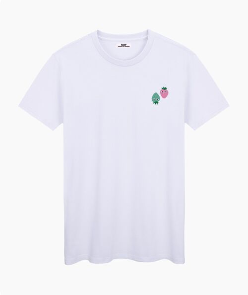 Neo mint and pink logos white unisex t-shirt