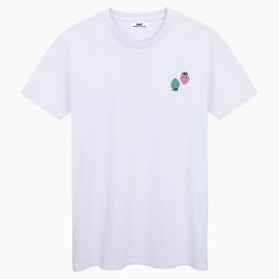 Neo mint and pink logos white unisex t-shirt