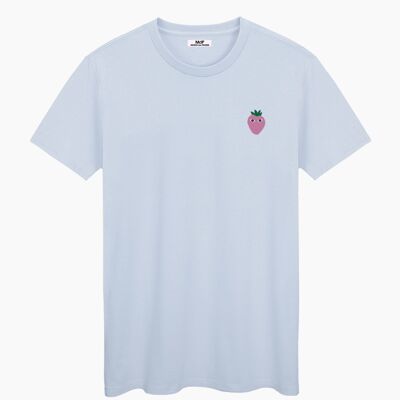 Pink logo blue cream unisex t-shirt