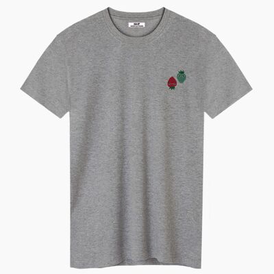 Red and neo mint logos gray unisex t-shirt