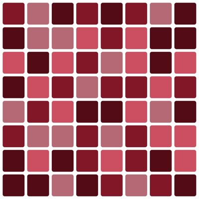 Mosaic Tile Stickers, Waterproof Transfers, Pack Of 18 for 100mm - 150mm - 200mm / 4 - 6 - 8 Inch square Kitchen Bathroom Tiles MS01 - 145mm x 145mm - Maroon Shades