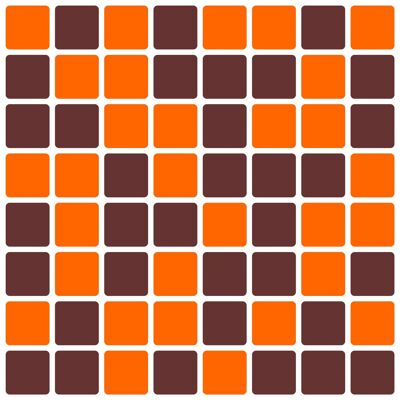 Mosaic Tile Stickers, Waterproof Transfers, Pack Of 18 for 100mm - 150mm - 200mm / 4 - 6 - 8 Inch square Kitchen Bathroom Tiles MS01 - 200mm x 200mm - 8 x 8 Inch - Orange & Brown