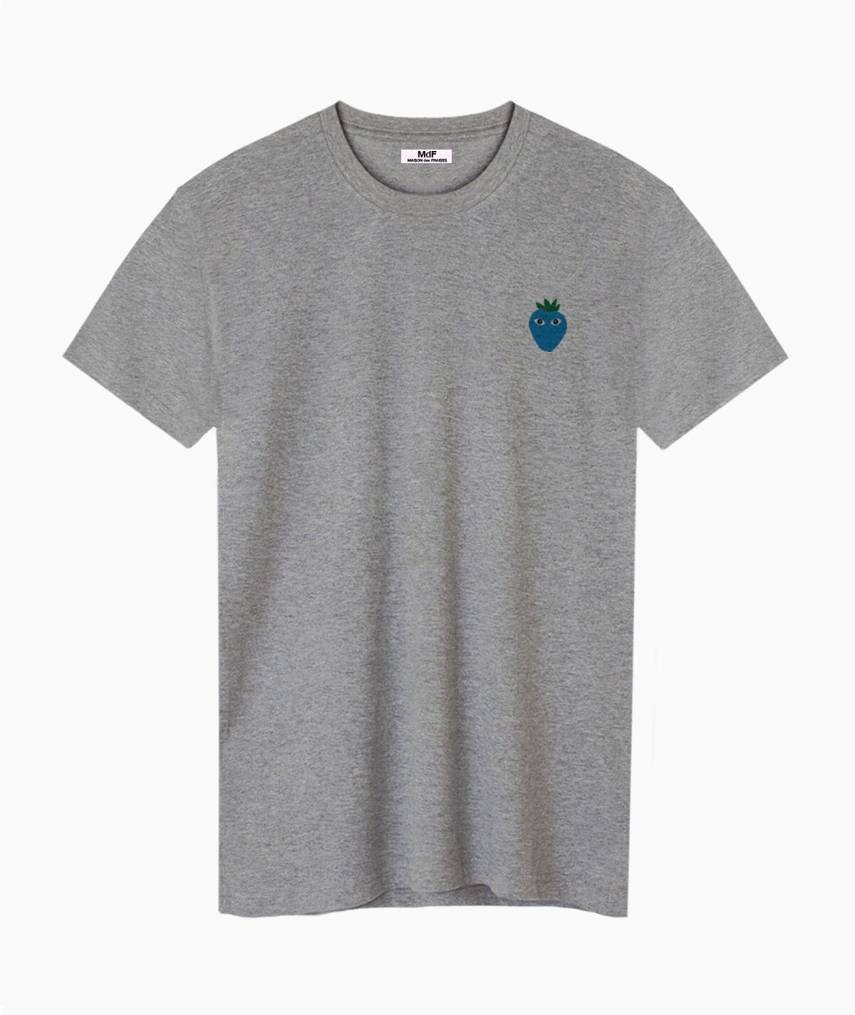 T-SHIRT UNISEX BLU LOGO GRIGIA