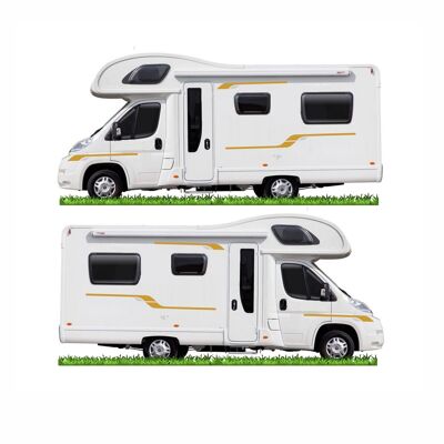 Motorhome Caravan Campervan Decal Vinyl Graphics Stickers 40+ Colours  MH025 - Gold & Silver