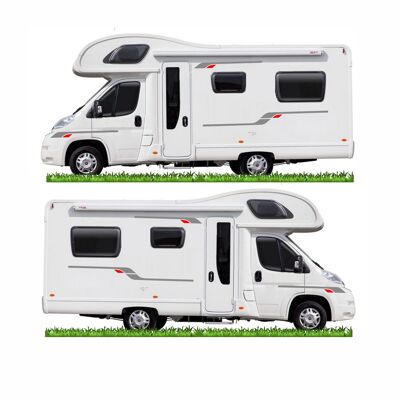 Motorhome Caravan Campervan Decal Vinyl Graphics Stickers 40+ Colours  MH025 - Grey & Red