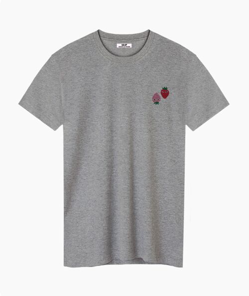 Pink and red logos gray unisex t-shirt