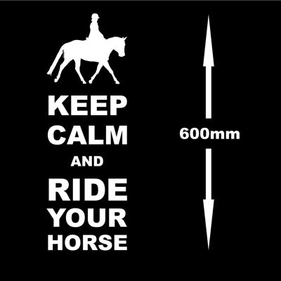 Keep Calm And Ride Your Horse Wall Art Decal Sticker For Bedroom Wall, Window - White