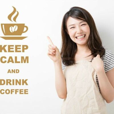 Keep Calm And Drink Coffee Wall Art Decal Sticker for Kitchen Many Colours KCC1 - Aqua