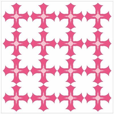 Mosaic Tile Stickers, Pink, Pack Of 24, All Sizes, Waterproof, Azulejo Transfers For Kitchen / Bathroom Tiles P06 - 100mm x 100mm - 4 x 4 Inch - Pattern 1