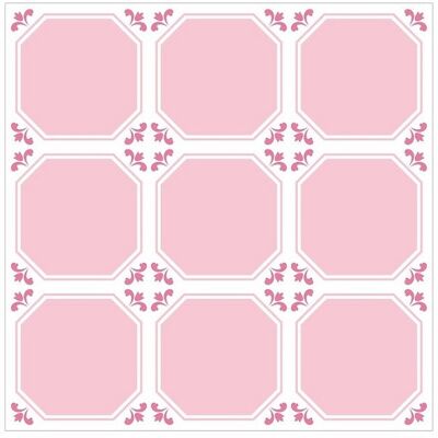 Mosaic Tile Stickers, Pink, Pack Of 24, All Sizes, Waterproof, Azulejo Transfers For Kitchen / Bathroom Tiles P06 - 100mm x 100mm - 4 x 4 Inch - Pattern 4