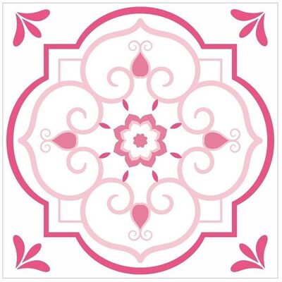 Mosaic Tile Stickers, Pink, Pack Of 24, All Sizes, Waterproof, Azulejo Transfers For Kitchen / Bathroom Tiles P06 - 100mm x 100mm - 4 x 4 Inch - Pattern 6