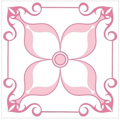 Mosaic Tile Stickers, Pink, Pack Of 24, All Sizes, Waterproof, Azulejo Transfers For Kitchen / Bathroom Tiles P06 - 100mm x 100mm - 4 x 4 Inch - Pattern 8