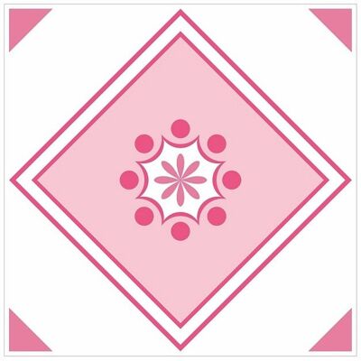 Mosaic Tile Stickers, Pink, Pack Of 24, All Sizes, Waterproof, Azulejo Transfers For Kitchen / Bathroom Tiles P06 - 100mm x 100mm - 4 x 4 Inch - Pattern 10