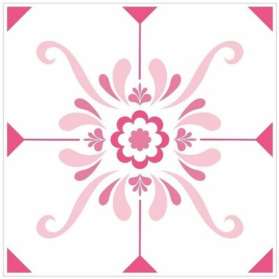 Mosaic Tile Stickers, Pink, Pack Of 24, All Sizes, Waterproof, Azulejo Transfers For Kitchen / Bathroom Tiles P06 - 100mm x 100mm - 4 x 4 Inch - Pattern 11