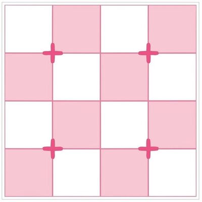 Mosaic Tile Stickers, Pink, Pack Of 24, All Sizes, Waterproof, Azulejo Transfers For Kitchen / Bathroom Tiles P06 - 100mm x 100mm - 4 x 4 Inch - Pattern 12