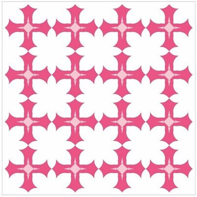 Mosaic Tile Stickers, Pink, Pack Of 24, All Sizes, Waterproof, Azulejo Transfers For Kitchen / Bathroom Tiles P06 - 150mm x 150mm - 6 x 6 Inch - Pattern 1