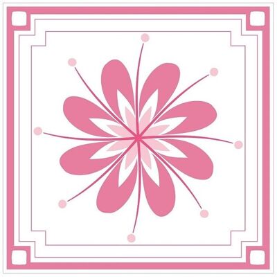Mosaic Tile Stickers, Pink, Pack Of 24, All Sizes, Waterproof, Azulejo Transfers For Kitchen / Bathroom Tiles P06 - 150mm x 150mm - 6 x 6 Inch - Pattern 2