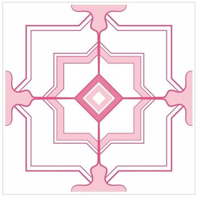 Mosaic Tile Stickers, Pink, Pack Of 24, All Sizes, Waterproof, Azulejo Transfers For Kitchen / Bathroom Tiles P06 - 150mm x 150mm - 6 x 6 Inch - Pattern 7