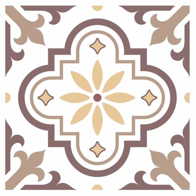 Mosaic Tile Stickers, Brown, Pack Of 16, All Sizes, Waterproof, Azulejo Transfers For Kitchen / Bathroom Tiles BB02 - 100mm x 100mm - 4 x 4 Inch - Pattern 5