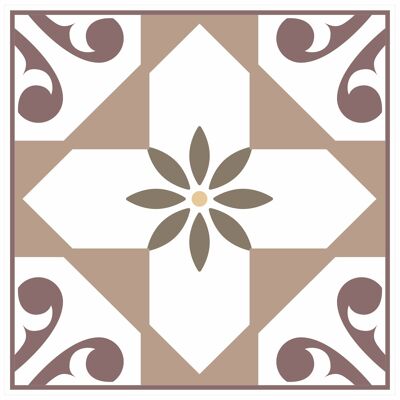 Mosaic Tile Stickers, Brown, Pack Of 16, All Sizes, Waterproof, Azulejo Transfers For Kitchen / Bathroom Tiles BB02 - 100mm x 100mm - 4 x 4 Inch - Pattern 10