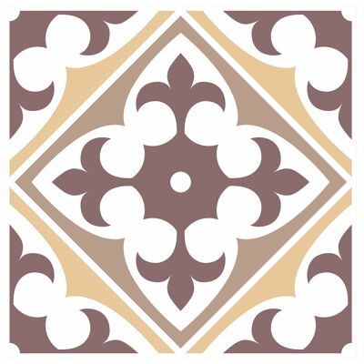 Mosaic Tile Stickers, Brown, Pack Of 16, All Sizes, Waterproof, Azulejo Transfers For Kitchen / Bathroom Tiles BB02 - 100mm x 100mm - 4 x 4 Inch - Pattern 15