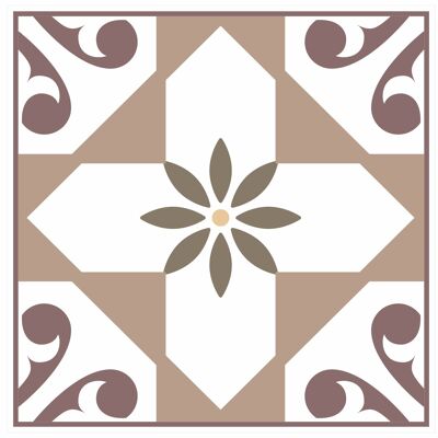 Mosaic Tile Stickers, Brown, Pack Of 16, All Sizes, Waterproof, Azulejo Transfers For Kitchen / Bathroom Tiles BB02 - 200mm x 200mm - 8 x 8 Inch - Pattern 10