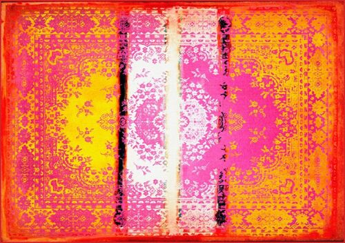 Kashan Remix Orange Pink Rug