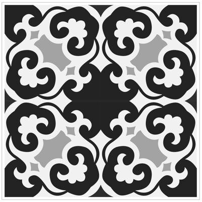 Mosaic Tile Stickers, Grey, Pack Of 16, All Sizes, Waterproof, Azulejo Transfers For Kitchen / Bathroom Tiles G50 - 100mm x 100mm - 4 x 4 Inch - Pattern 8