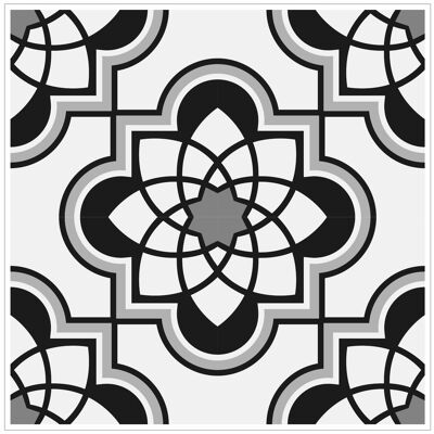 Mosaic Tile Stickers, Grey, Pack Of 16, All Sizes, Waterproof, Azulejo Transfers For Kitchen / Bathroom Tiles G50 - 150mm x 150mm - 6 x 6 Inch - Pattern 6