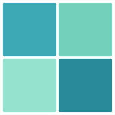 Mosaic Tile Stickers, Waterproof Transfers, Pack Of 16 for 100mm - 150mm - 200mm / 4 - 6 - 8 Inch square Kitchen Bathroom Tiles ML03 - 100mm x 100mm - 4 x 4 Inch - Teal Shades
