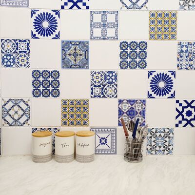 Mosaic Tile Stickers, Pack Of 24, All Sizes, Waterproof, Transfers For Kitchen / Bathroom Tiles C01 - 100mm x 100mm - 4 x 4 Inch - Pattern 6