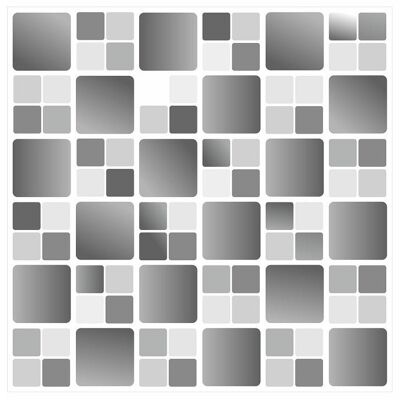 Mosaic Tile Stickers Grey, Pack Of 20, All Sizes, Waterproof, Transfers For Kitchen / Bathroom Tiles G05 - 150mm x 150mm - 6 x 6 Inch - Pattern 5